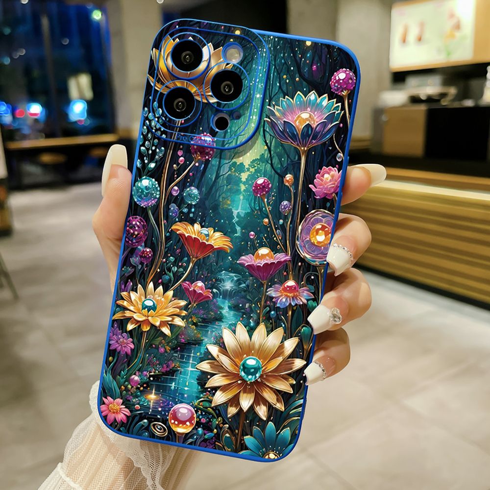 for Xiaomi Redmi Note 13 12 Pro 5G 12S 11S 13C A1 10 Pro 4G 10S Redmi 10C 9C 9S A2 Luxury Golden Flower Full Protective Phone Case Anti Drop Cover