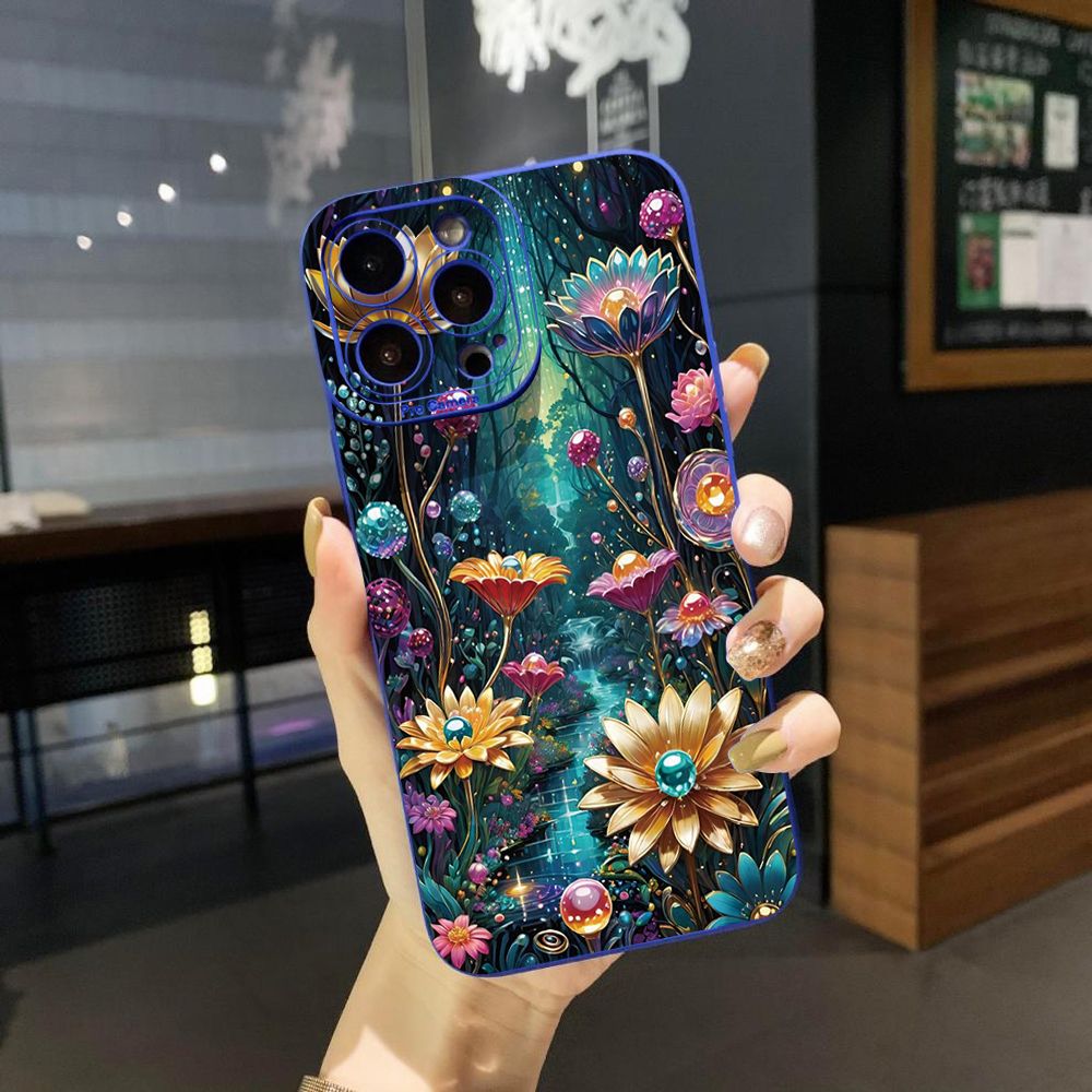 for Xiaomi Redmi Note 13 12 Pro 5G 12S 11S 13C A1 10 Pro 4G 10S Redmi 10C 9C 9S A2 Luxury Golden Flower Full Protective Phone Case Anti Drop Cover