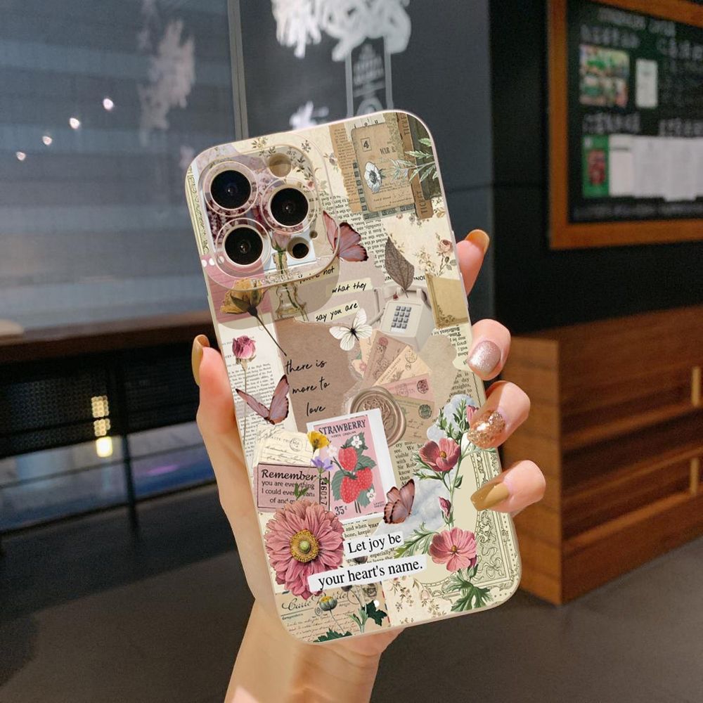 for Infinix Hot 40i 40 Pro Note 12 G96 Note 30 Hot 20 Play 20S 12i 30i 20i 10S 11 10 Play 11S 10i Smart 7 6 HD X6511 X657B X6512 Zero 30 Vintage Flower Art Town Butterfly Phone Case Anti Drop Cover