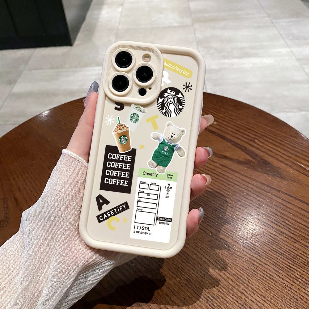 for Realme C67 C53 C51 Note 50 C21Y C25Y C33 C30 C35 9i Bears Starbucks Full Protective Phone Case Anti Drop Cover
