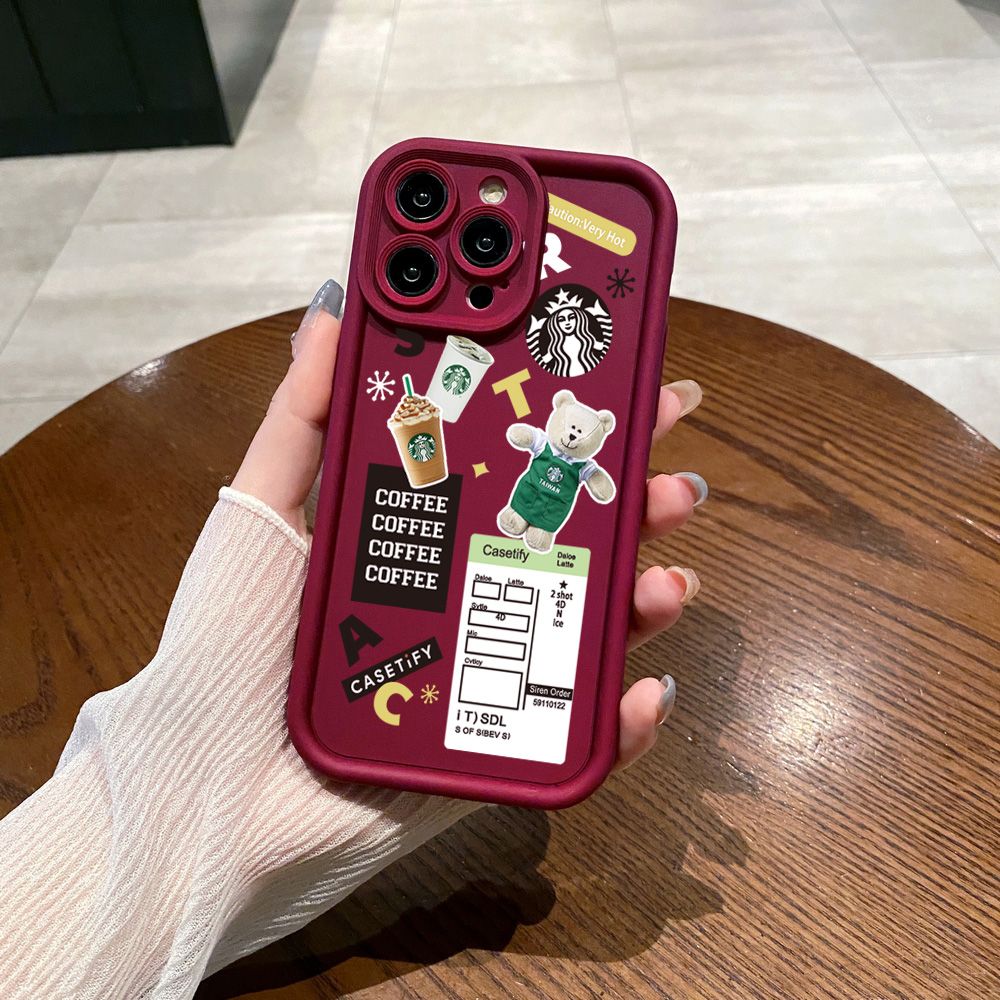 for Realme C67 C53 C51 Note 50 C21Y C25Y C33 C30 C35 9i Bears Starbucks Full Protective Phone Case Anti Drop Cover