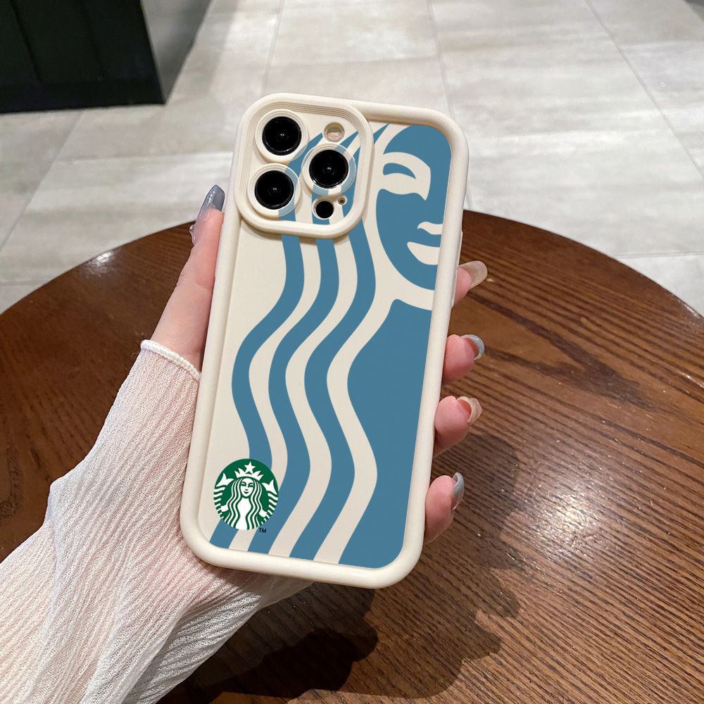 for iPhone 15 Pro Max 14 Plus 13 12 11 XR 8 7 SE 2022 XS Starbucks Full Protective Phone Case Anti Drop Cover