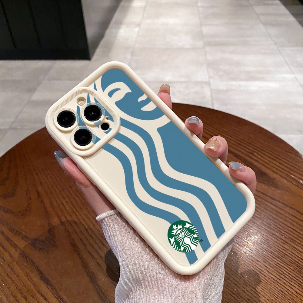 for iPhone 15 Pro Max 14 Plus 13 12 11 XR 8 7 SE 2022 XS Starbucks Full Protective Phone Case Anti Drop Cover