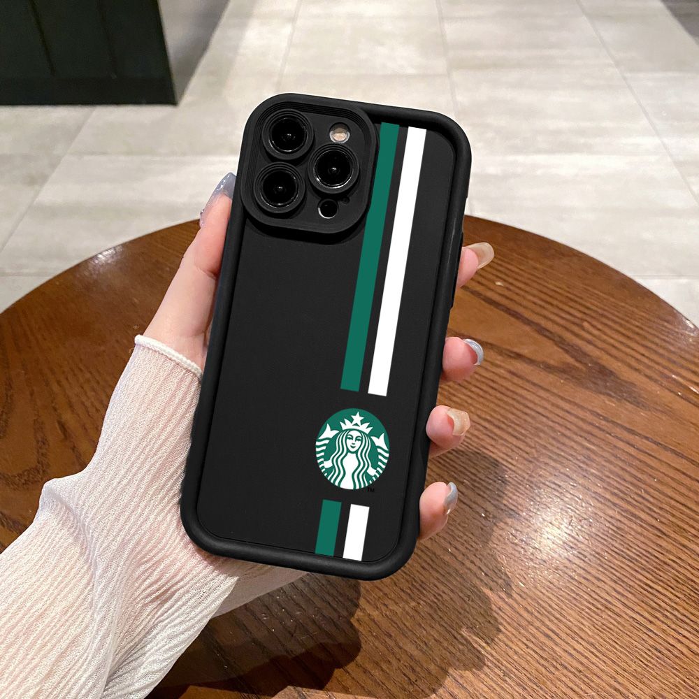 for iPhone 15 Pro Max 14 Plus 13 12 11 XR 8 7 SE 2022 XS Starbucks Full Protective Phone Case Anti Drop Cover