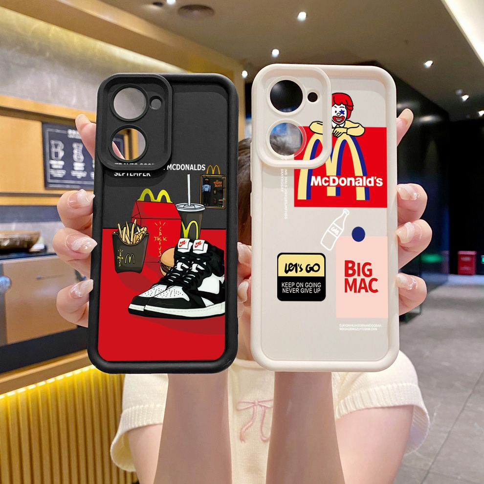 for VIVO Y17S Y27 T1X Y02S Y21S Y02 Y33S Y12S Y18 Y38 Big McDonald's Full Protective Phone Case Anti Drop Cover
