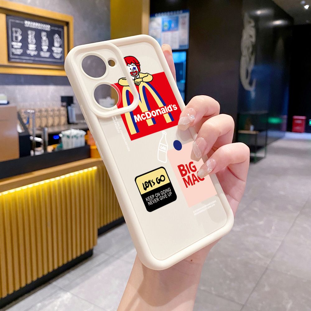 for VIVO Y17S Y27 T1X Y02S Y21S Y02 Y33S Y12S Y18 Y38 Big McDonald's Full Protective Phone Case Anti Drop Cover