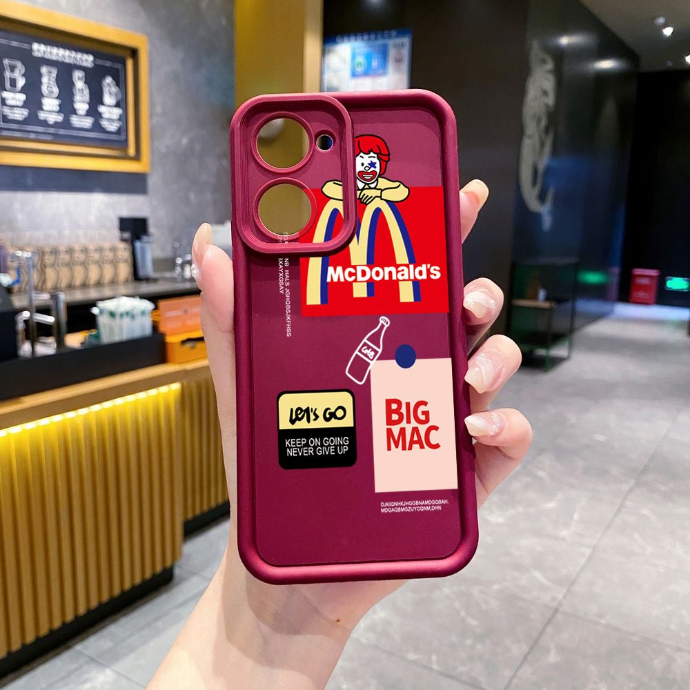 for VIVO Y17S Y27 T1X Y02S Y21S Y02 Y33S Y12S Y18 Y38 Big McDonald's Full Protective Phone Case Anti Drop Cover