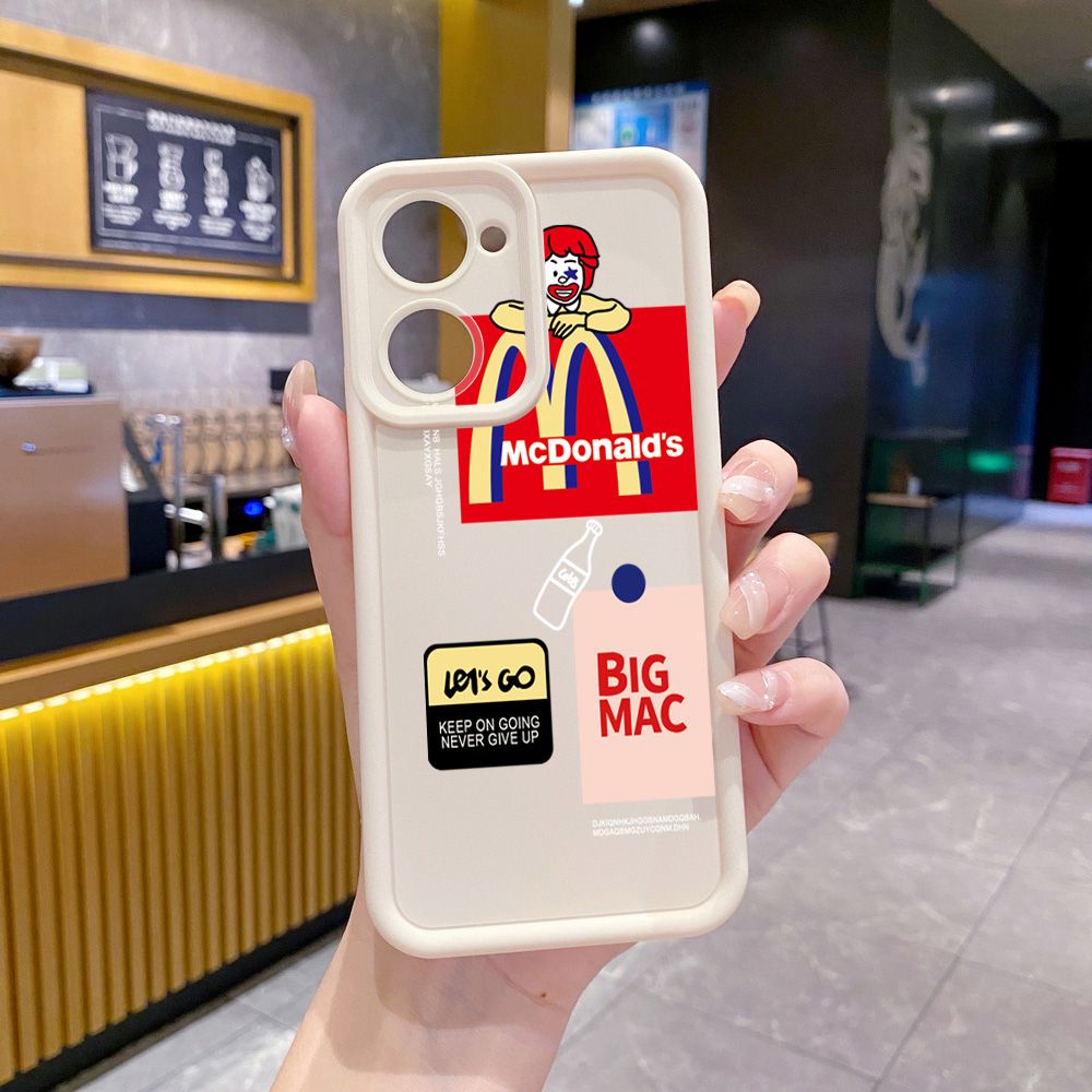 for VIVO Y17S Y27 T1X Y02S Y21S Y02 Y33S Y12S Y18 Y38 Big McDonald's Full Protective Phone Case Anti Drop Cover