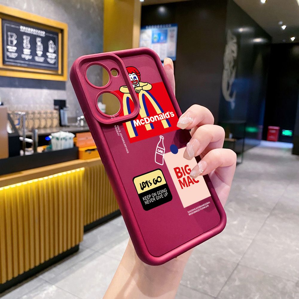 for VIVO Y17S Y27 T1X Y02S Y21S Y02 Y33S Y12S Y18 Y38 Big McDonald's Full Protective Phone Case Anti Drop Cover