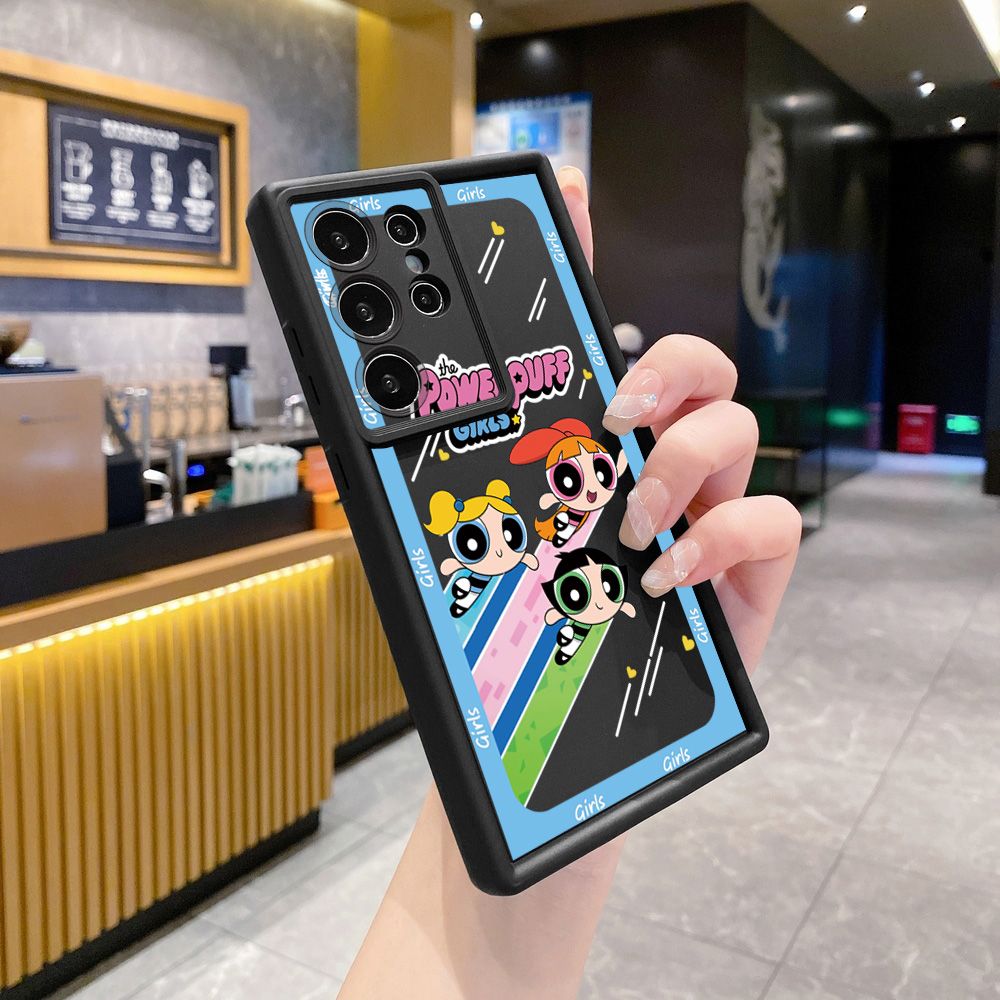 for Samsung Galaxy S24 S23 Ultra S22 Plus S21 FE S20 Powerpuff Girls Full Protective Phone Case Anti Drop Cover