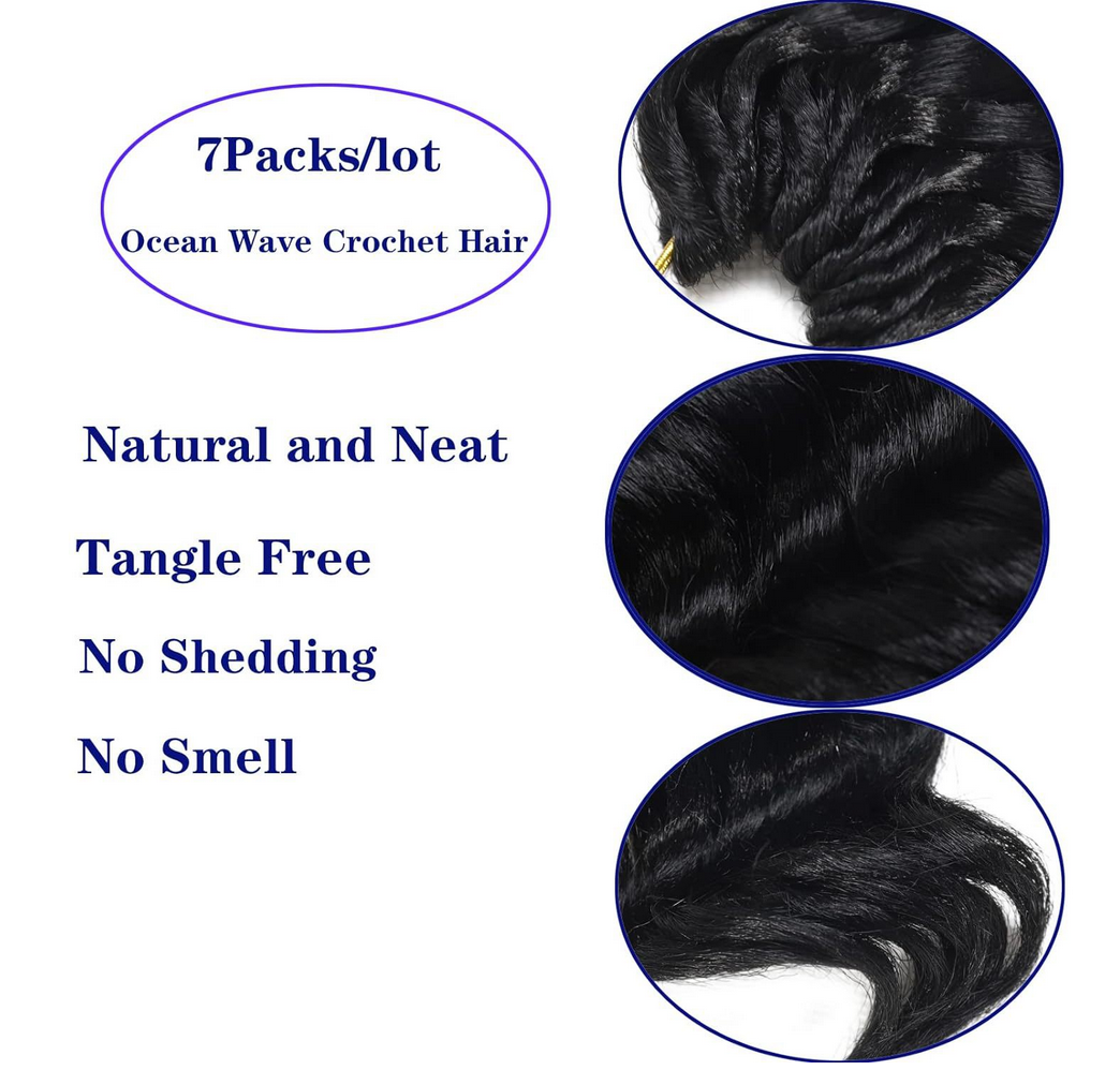 Short Africa Curly Crochet Hair Synthetic Hair Wig extension Ocean Wave Short Hair