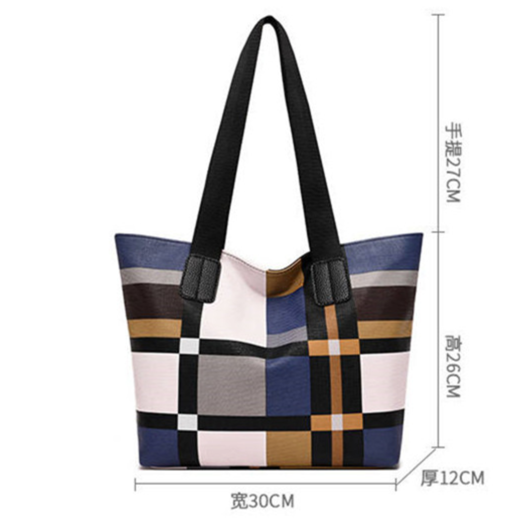 Hot selling tote bag fashionable shoulder bag large capacity handbag  commuting bag grid bag
Son Big Bag Girl