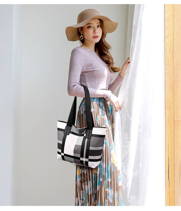Hot selling tote bag fashionable shoulder bag large capacity handbag  commuting bag grid bag
Son Big Bag Girl
