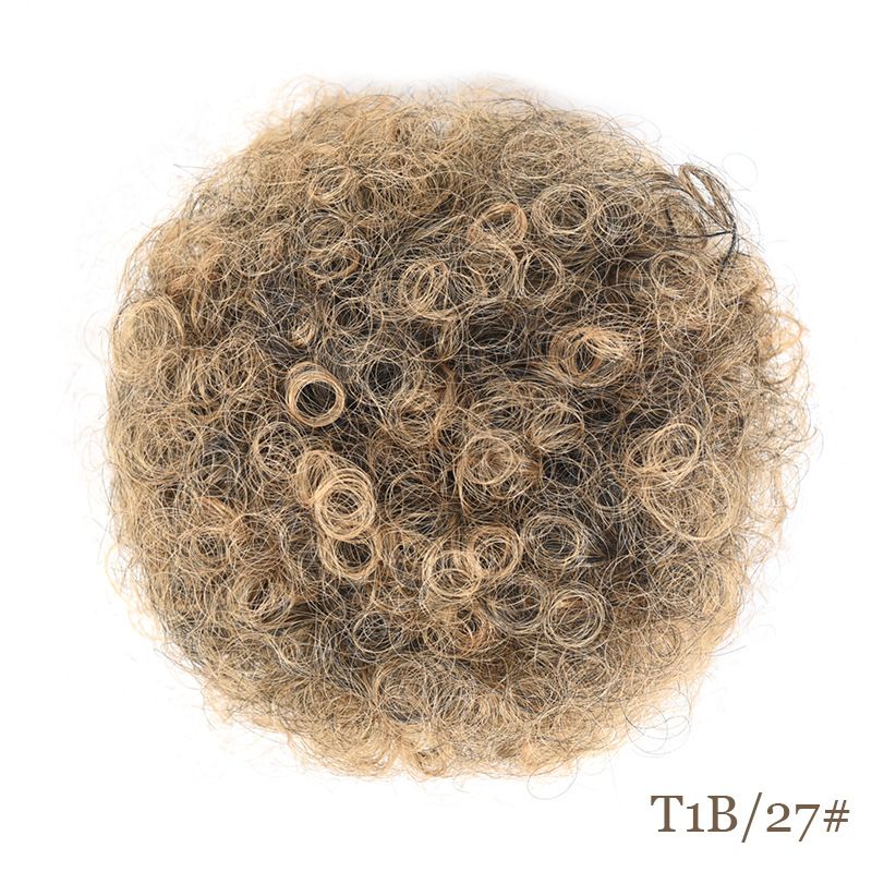 Africa hair wig 10cm wig chignon sythentic hair fluffy chignon hair bun small curly hair chignon hair bun for kids