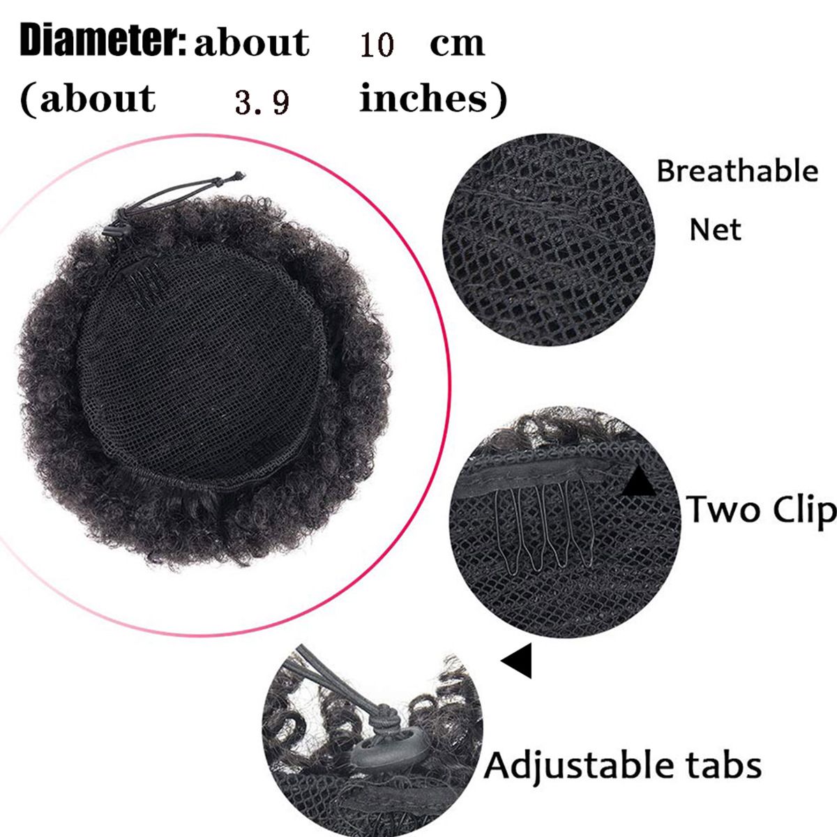 Africa hair wig 10cm wig chignon sythentic hair fluffy chignon hair bun small curly hair chignon hair bun for kids