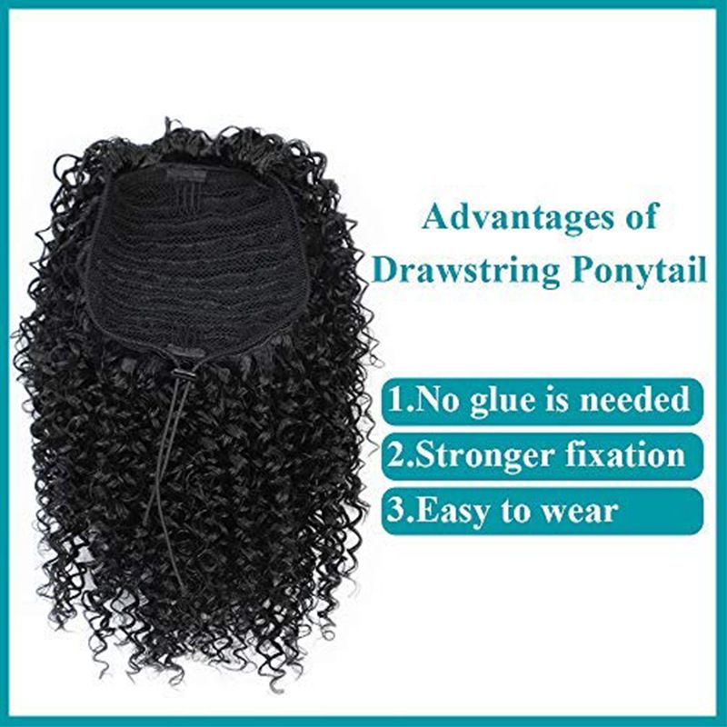 Hot selling African small roll drawstring ponytail Kinky Curly short hair wig ponytail