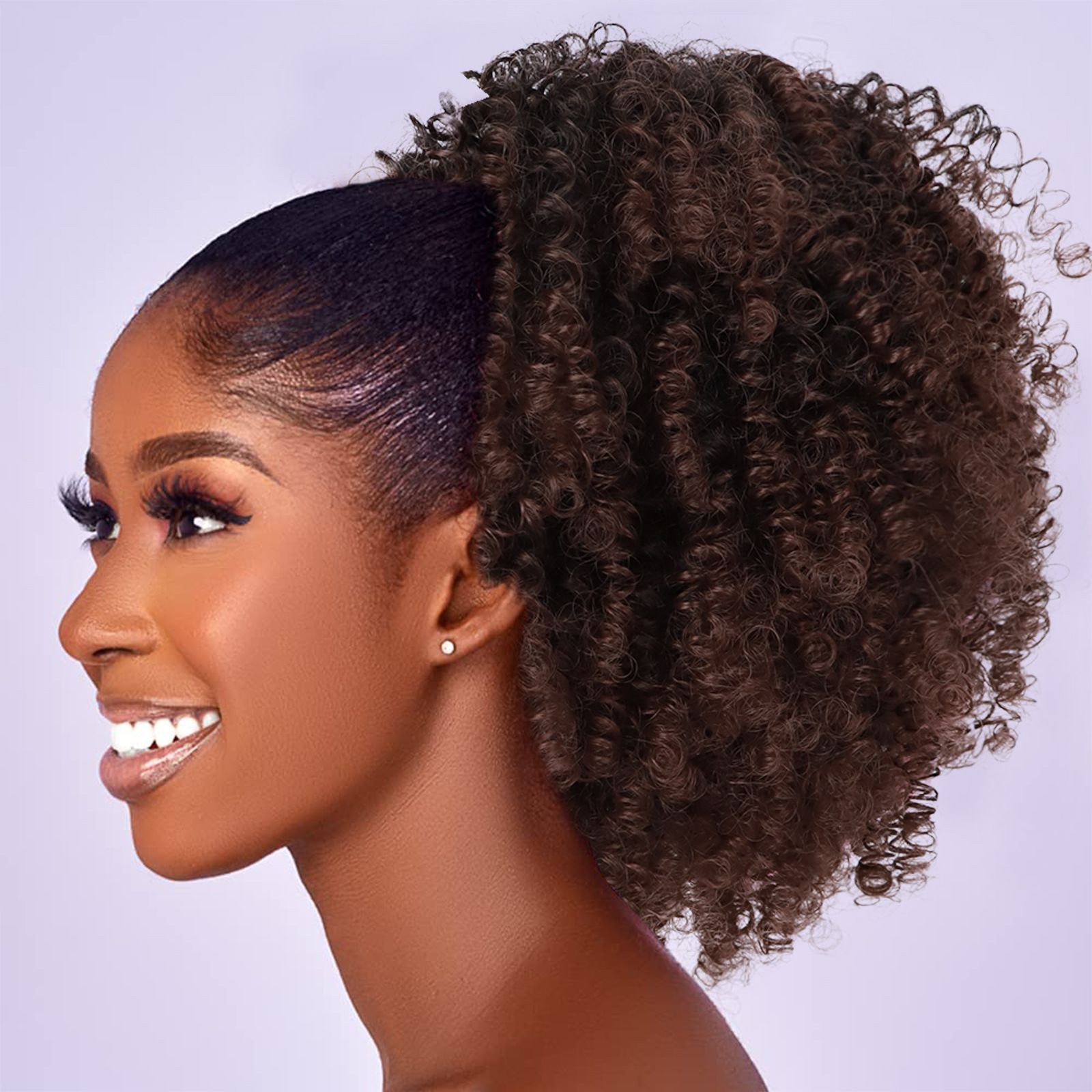 Hot selling African small roll drawstring ponytail Kinky Curly short hair wig ponytail