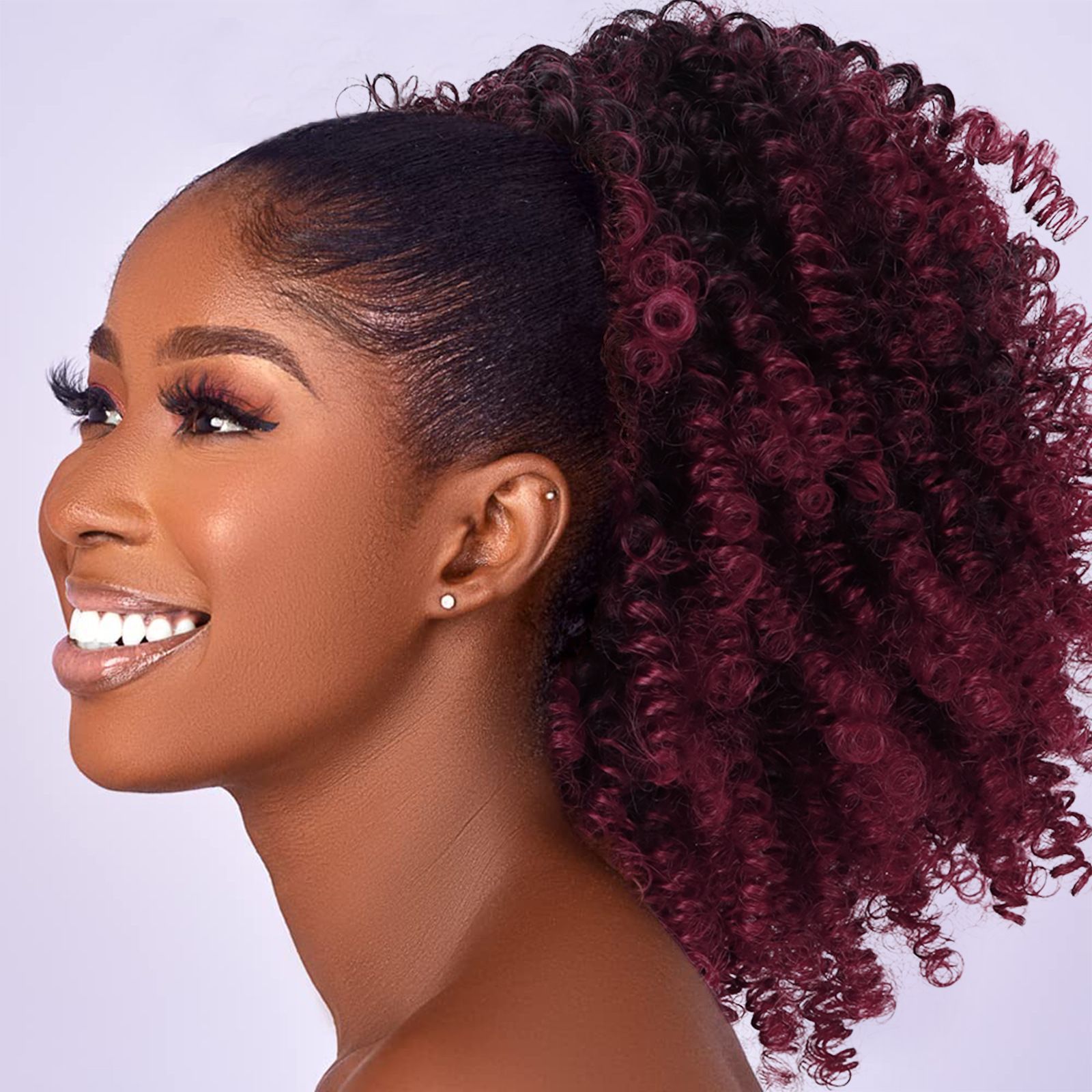 Hot selling African small roll drawstring ponytail Kinky Curly short hair wig ponytail