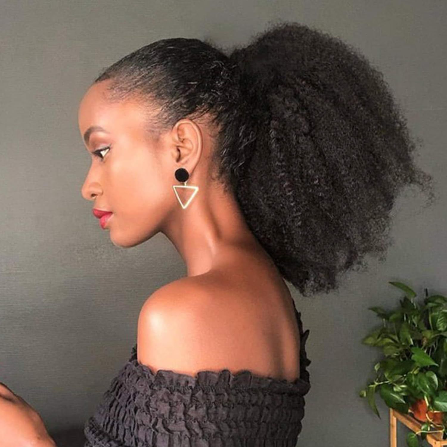 Hot selling African small roll drawstring ponytail Kinky Curly short hair wig ponytail