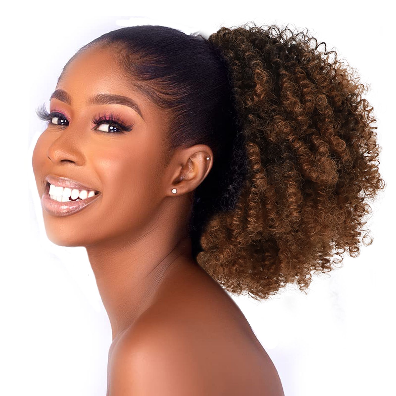 Hot selling African small roll drawstring ponytail Kinky Curly short hair wig ponytail