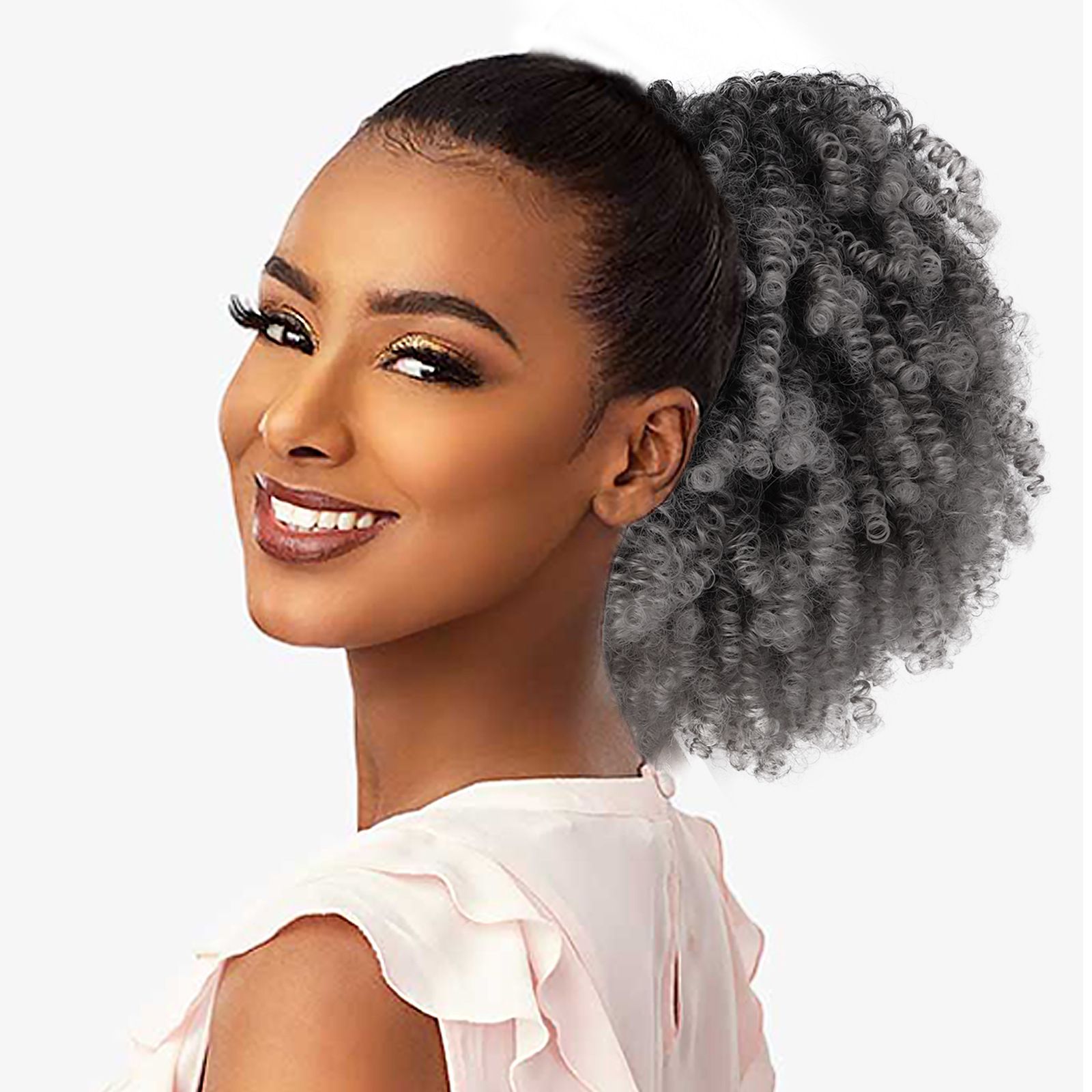 Hot selling African small roll drawstring ponytail Kinky Curly short hair wig ponytail