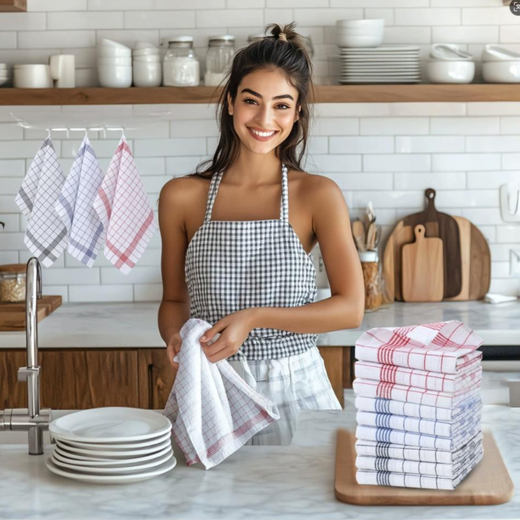 Polyester cotton blended plain cloth for kitchen dish washing towels and cloths