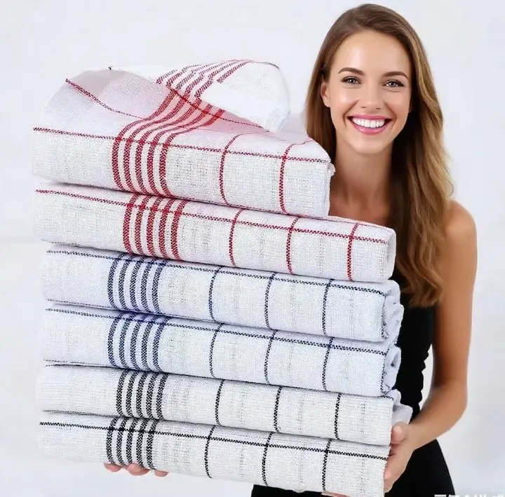 Polyester cotton blended plain cloth for kitchen dish washing towels and cloths