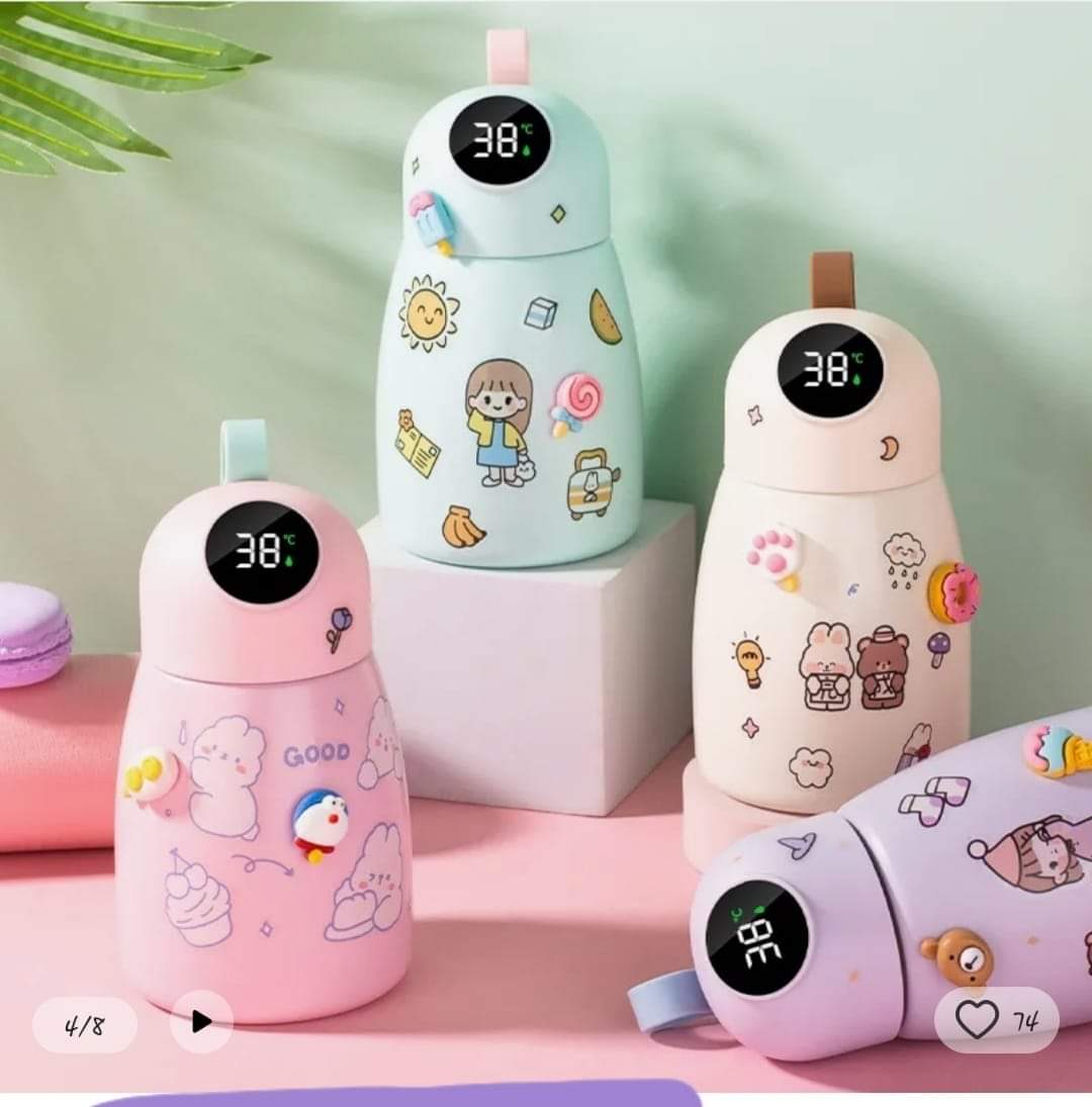 stainless steel Cute kithen thermo vacuum flask...it has a smart led display and leakproof