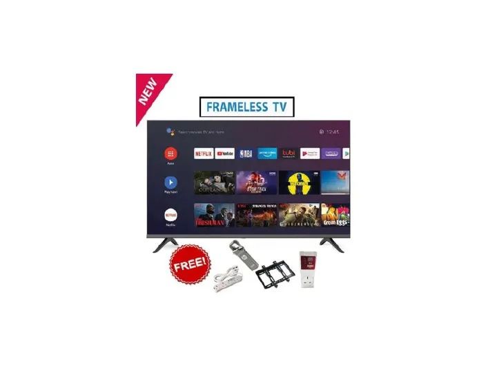 Vitron 43-Inch Frameless Android Smart TV – Full HD Display with Bluetooth, Streaming Apps Built-In, and 4 FREE Accessories Including Mount, Flash Disk, TV Guard & Extension Cable