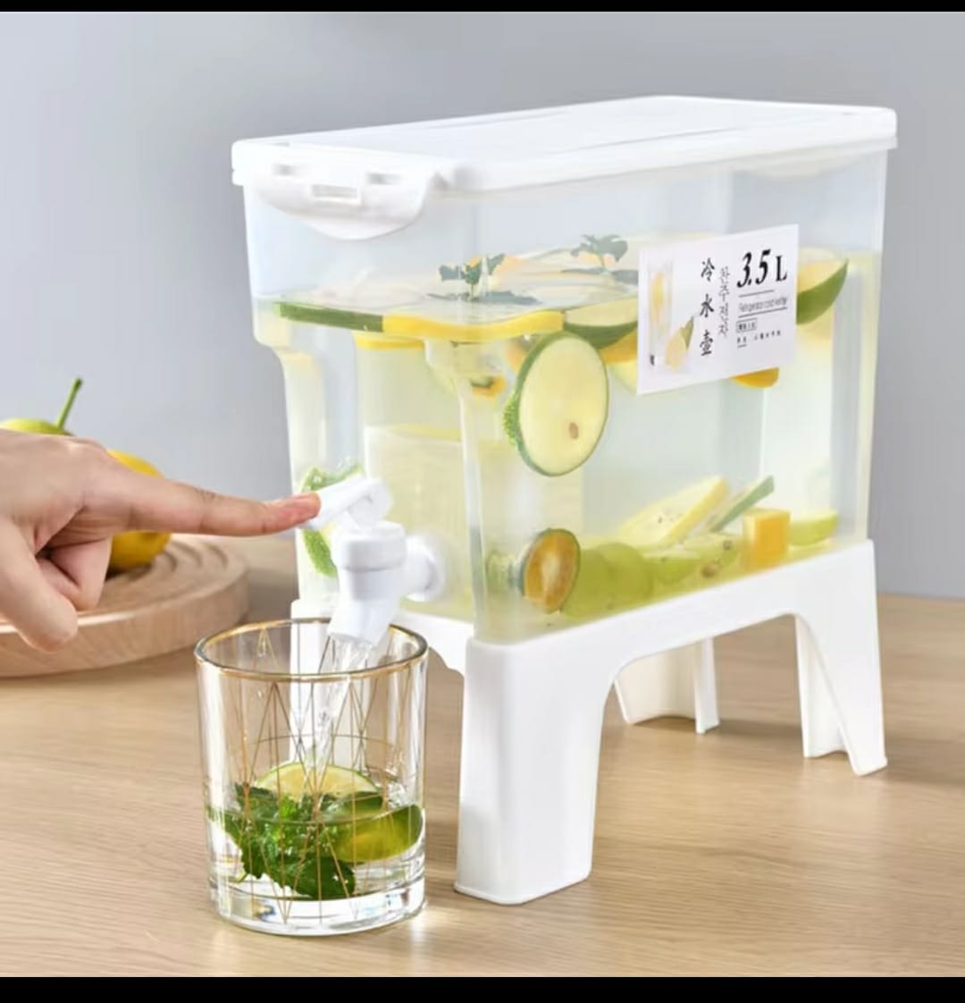 Heavy Plastic Portable Kitchen Juice & Water Dispenser – 3 Litre Capacity with White Lid, Ideal for Picnics, Camping, and Outdoor Hydration On-the-Go