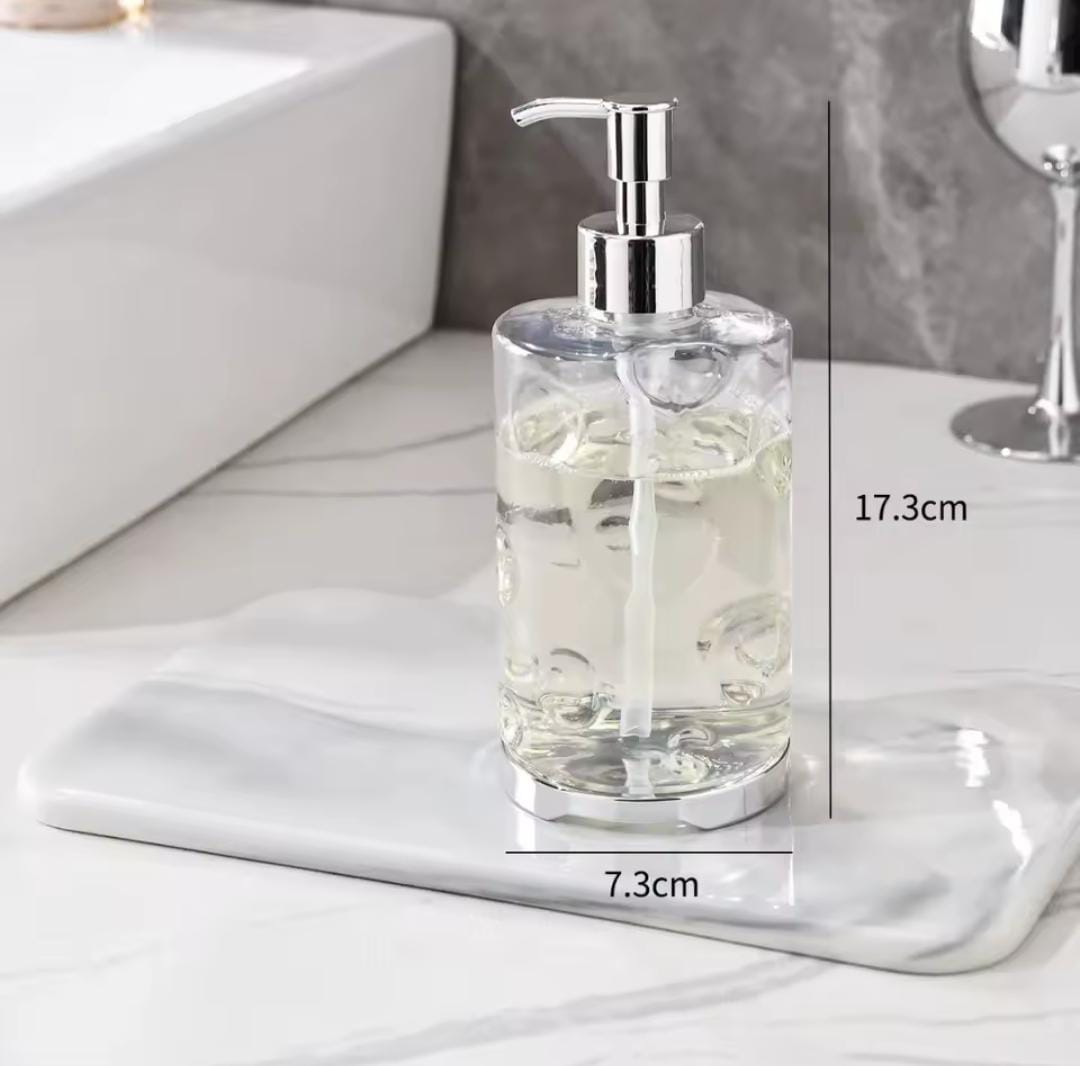 Acrylic Portable Colored Round Handwash Dispenser & Pump – 500ml Capacity for Liquid Soap, Sanitizer, or Lotion in Bathroom, Kitchen, or Office Use