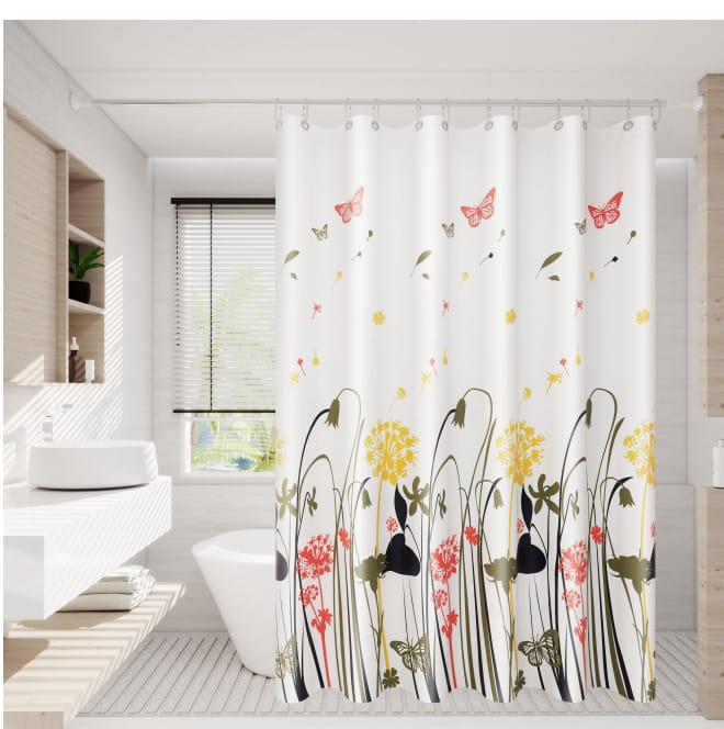 EVA PVC Waterproof Shower Curtain – Chlorine-Free Anti-Bacterial & Anti-Mould Bathroom Liner with Water Resistant Easy Clean Design for Home and Hotel Use