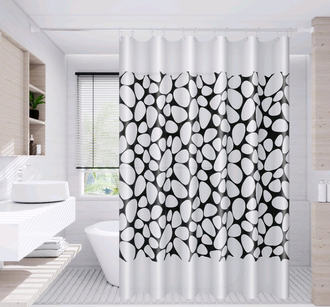EVA PVC Waterproof Shower Curtain – Chlorine-Free Anti-Bacterial & Anti-Mould Bathroom Liner with Water Resistant Easy Clean Design for Home and Hotel Use