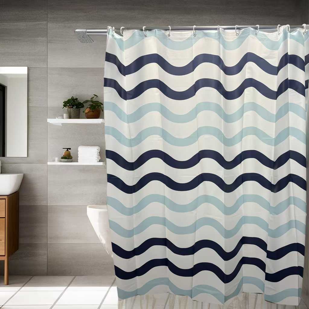 EVA PVC Waterproof Shower Curtain – Chlorine-Free Anti-Bacterial & Anti-Mould Bathroom Liner with Water Resistant Easy Clean Design for Home and Hotel Use