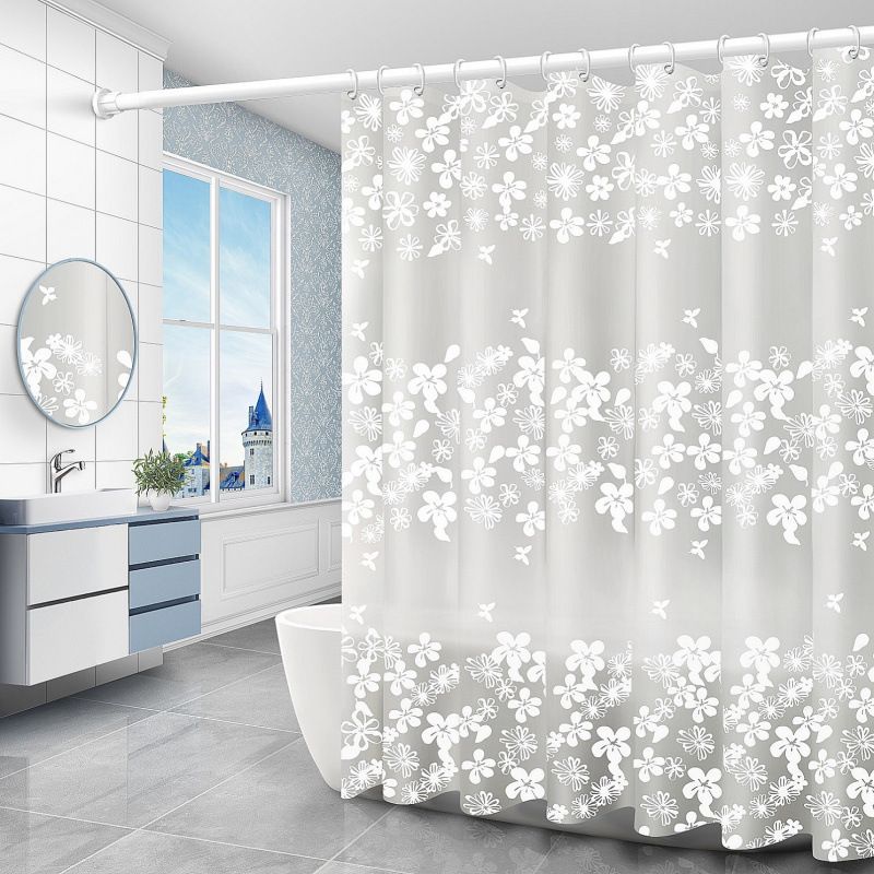 EVA PVC Waterproof Shower Curtain – Chlorine-Free Anti-Bacterial & Anti-Mould Bathroom Liner with Water Resistant Easy Clean Design for Home and Hotel Use