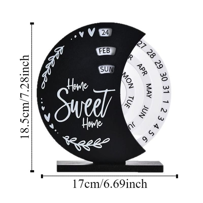 Perpetual Wooden Block Calendar with Elegant Rotating Date and Month Design, Stylish Desk Décor for Home or Office, Easy to Set and Never Expires for Year-Round Use
