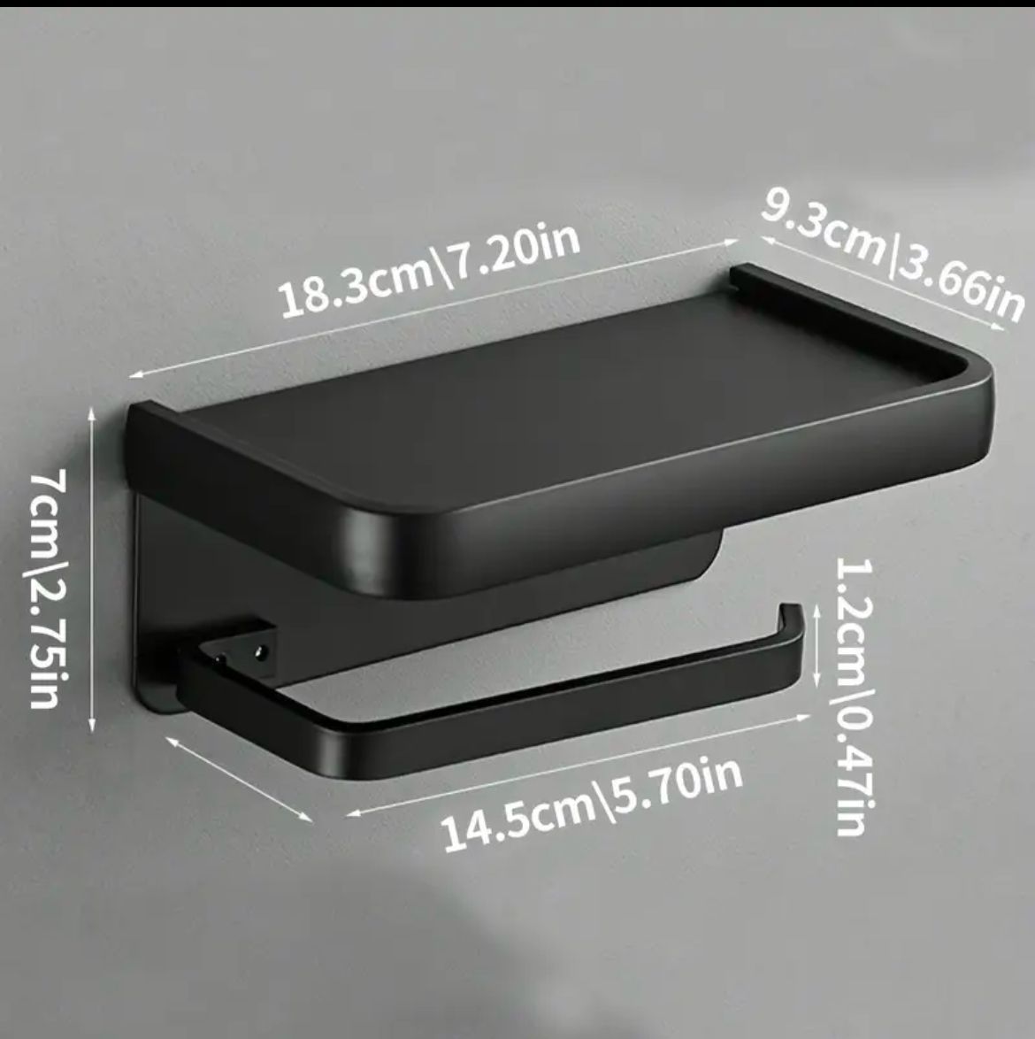 Toilet Tissue/Paper Holder Made of Durable Carbon Steel, Wear-Resistant and Easy to Install, Versatile Design for Organizing Bathroom Paper Rolls with Glue or Screws