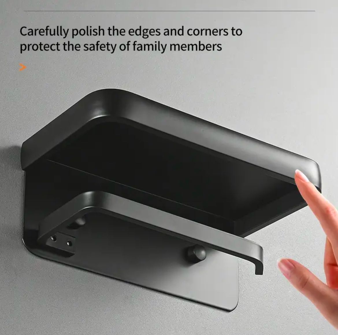 Toilet Tissue/Paper Holder Made of Durable Carbon Steel, Wear-Resistant and Easy to Install, Versatile Design for Organizing Bathroom Paper Rolls with Glue or Screws