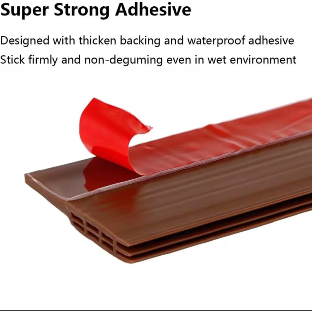 Waterproof Adhesive Silicone Rubber Under-Door Sealing Strip, Protects Against Dust, Insects, Noise, and Wind, Durable and Easy-to-Install Gap Seal for Home or Office
