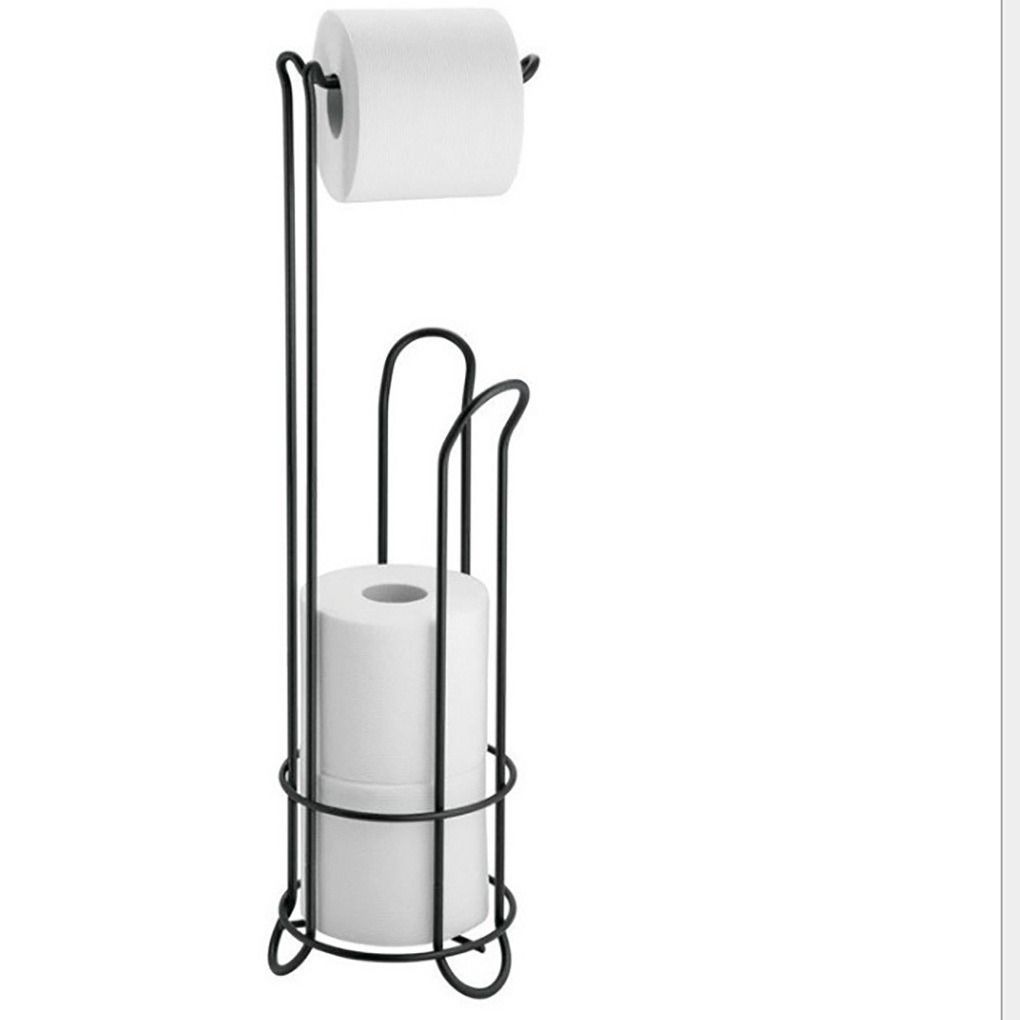 Stainless Steel Free Standing Tissue Holder, Vertical Bathroom Storage Rack with Sleek and Durable Design for Organized and Convenient Toilet Paper Storage