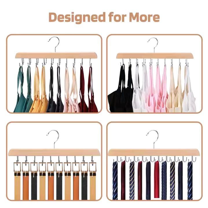 14 Hooks Wooden Wardrobe & Closet Hanger – Multi-Purpose Coat, Hat, and Bag Organizer for Bedroom, Entryway, and Hallway Storage Solutions
