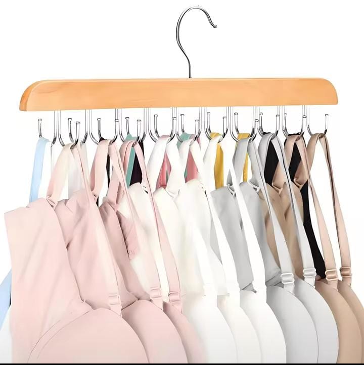 14 Hooks Wooden Wardrobe & Closet Hanger – Multi-Purpose Coat, Hat, and Bag Organizer for Bedroom, Entryway, and Hallway Storage Solutions
