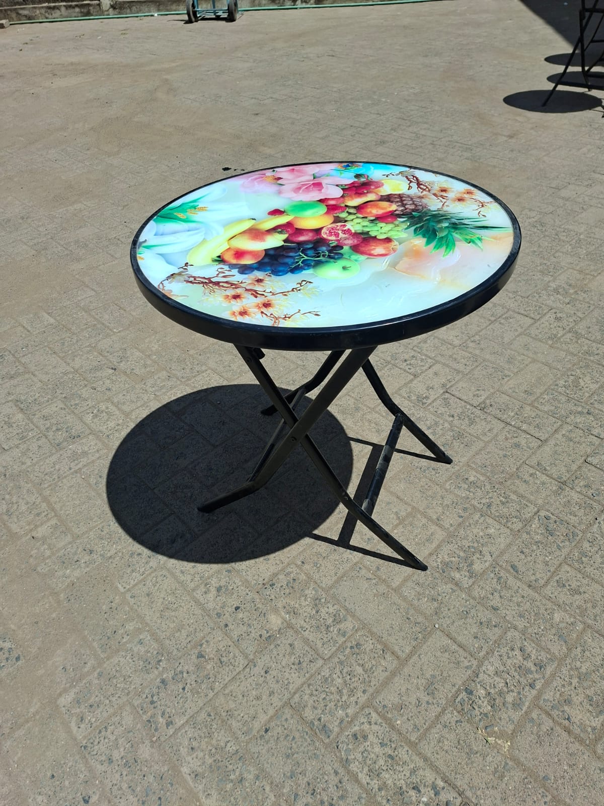 Portable Foldable Flowered Outdoor and Indoor Picnic Table – Lightweight Decorative Floral Design Folding Table for Garden, Patio, Camping and Home Use