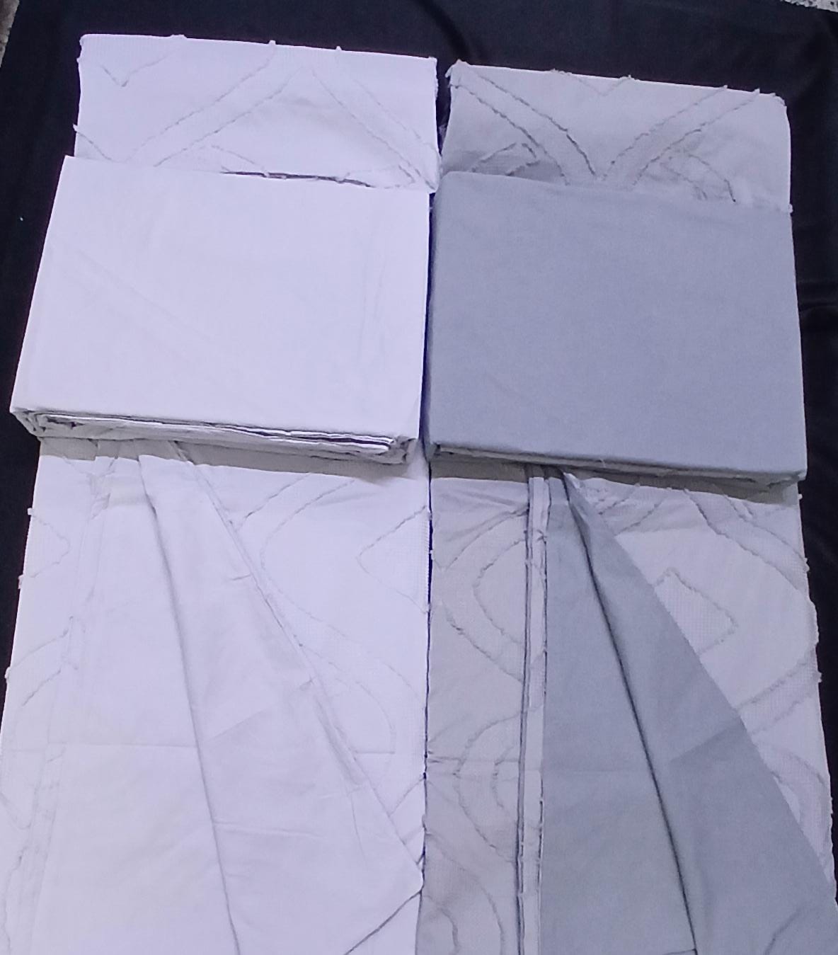 6pcs Tufted Cotton Duvet Cover Set Size 6x6 – Includes 1 Duvet Cover 220x240cm, 1 Fitted Bedsheet 200x200+30cm & 4 Pillowcases 48x74+5cm for Bedroom