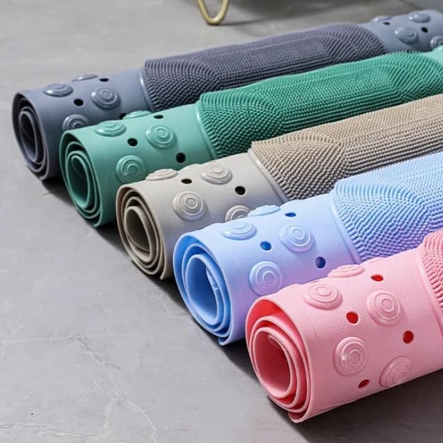 Anti-Slip Bathroom Mat Size 38x70cm – Non-Slip Absorbent Shower Mat with Rubber Underside for Bathroom Floor, Sink Area and Tub Safety at Home