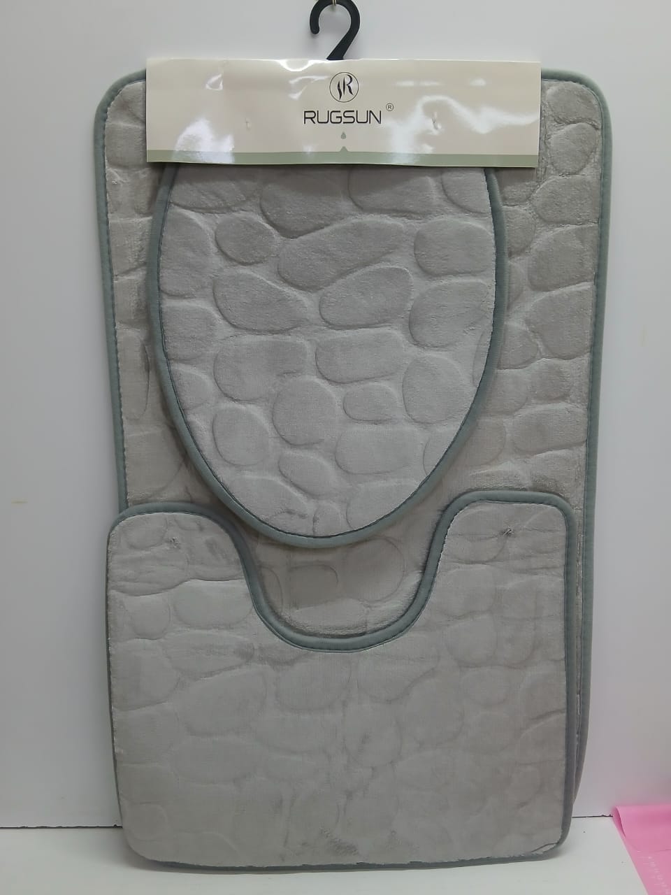 3-Piece Marble Toilet and Bathroom Mat Set – 3-in-1 Non-Slip Absorbent Mat Set for Bathroom Floor, Toilet Base and Sink Area in Marble Design