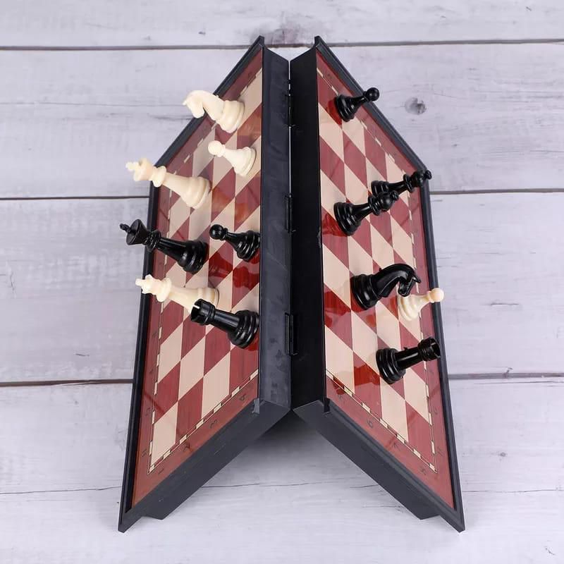 Magnetic Foldable Family Home Chess Board – Big Size Portable Travel Chess Set with Magnetic Pieces for Easy Storage and Indoor Outdoor Play