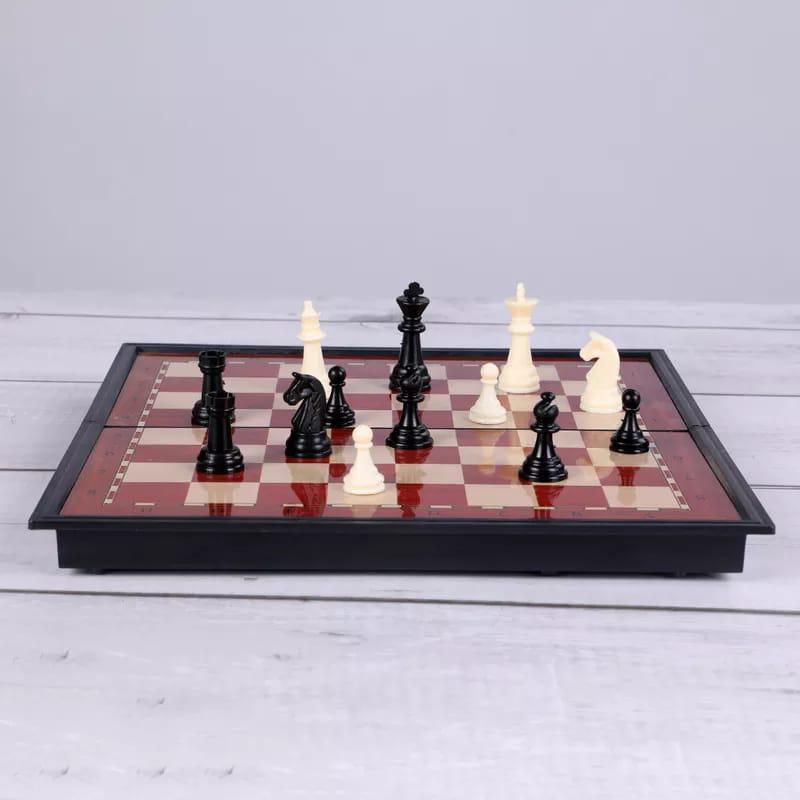 Magnetic Foldable Family Home Chess Board – Big Size Portable Travel Chess Set with Magnetic Pieces for Easy Storage and Indoor Outdoor Play
