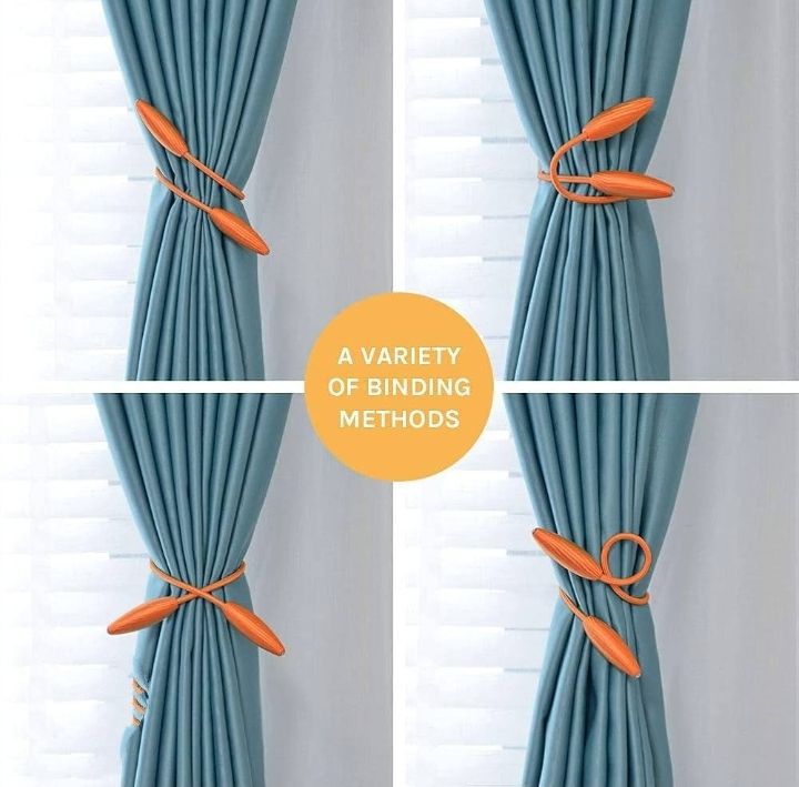 High Quality 2-Piece Pair of Magnetic Home and Office Curtain Tie Back Holder – Strong Magnets for Securely Holding Drapes and Curtains Open
