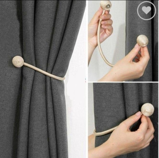 High Quality 2-Piece Pair of Magnetic Home and Office Curtain Tie Back Holder – Strong Magnets for Securely Holding Drapes and Curtains Open